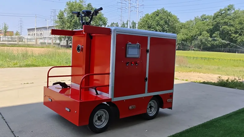 Compact wheeled unit with control panel and storage enclosure